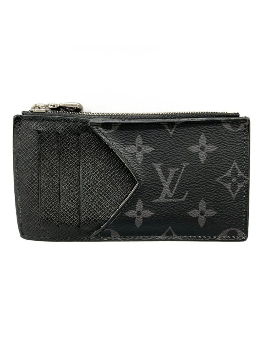 Louis Vuitton Coin Purse Monogram Eclipse Card Case Noir Leather Cowhide